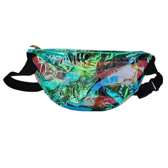 NEW Rainbow Kitten Surprise Fanny Pack Hip Bag Belt Bag Iridescent Festival - Picture 5 of 8